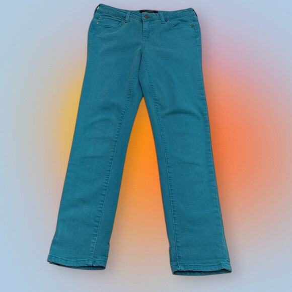 LIVERPOOL Women's 2 Turquoise Blue PENNY SKINNY ANKLE Jeans - Picture 2 of 5